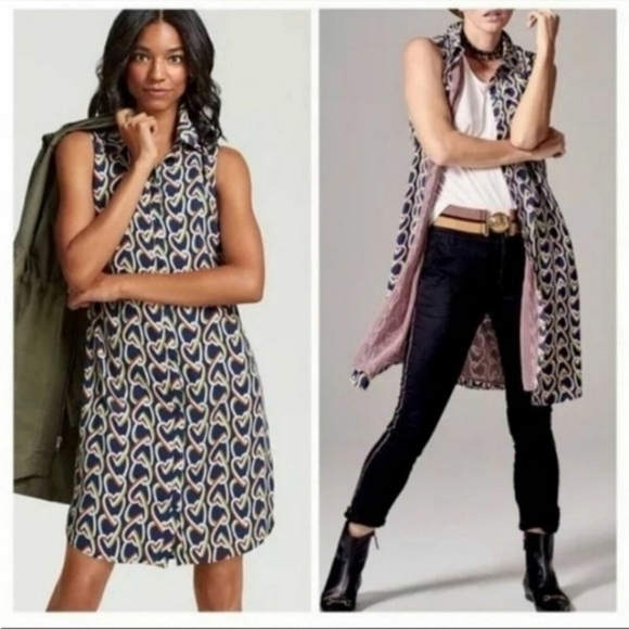 CAbi 5370 Amour Dress Heart Chain Print size small - Picture 1 of 10